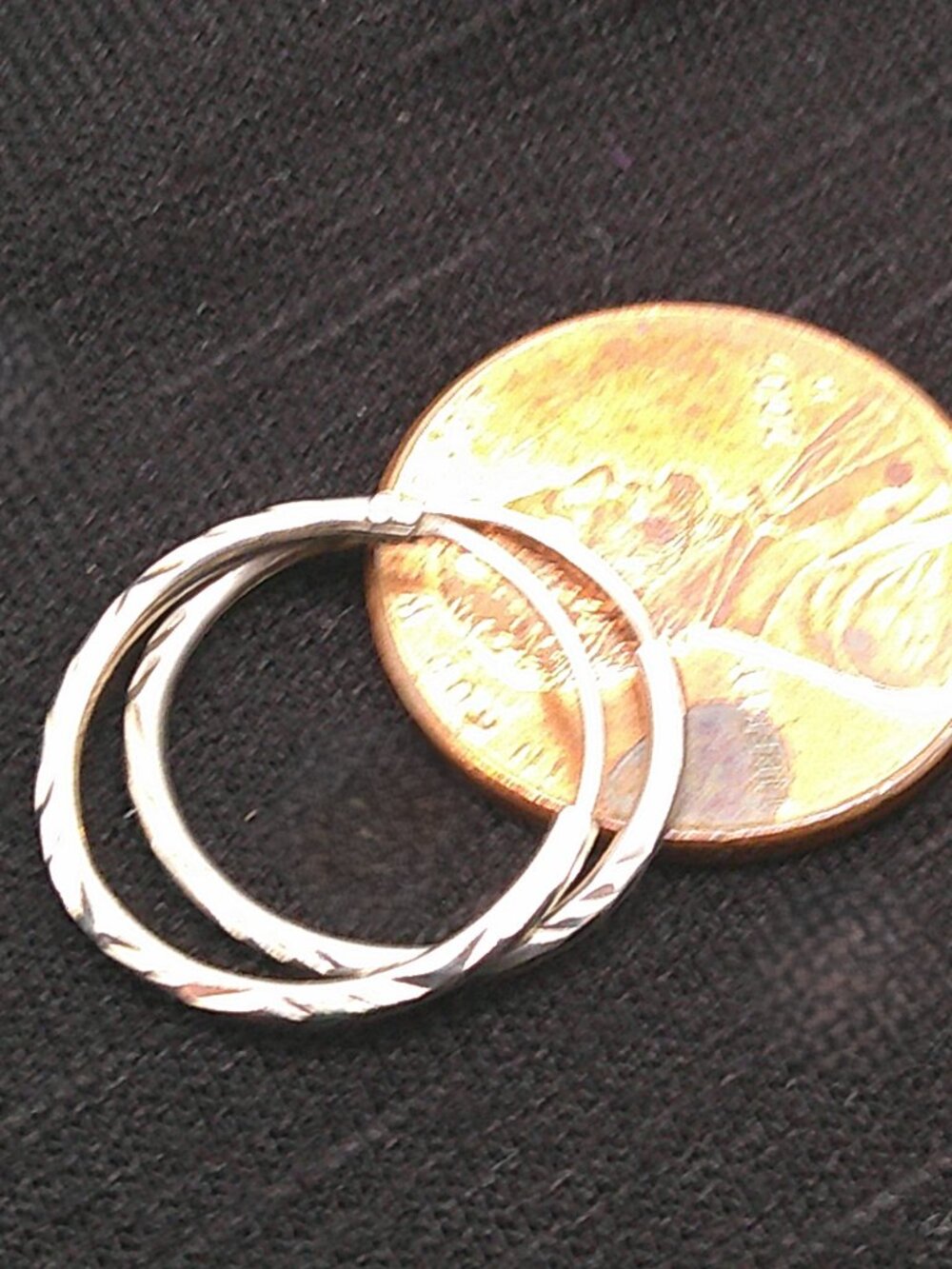 Sterling Silver Textured Hoops